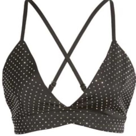 HEIRESS BEVERLY HILLS Crystal Bra Top stone bralette shirt cross cross half top - Picture 1 of 8